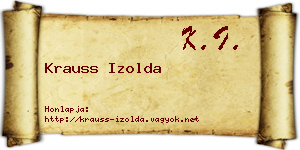 Krauss Izolda névjegykártya
